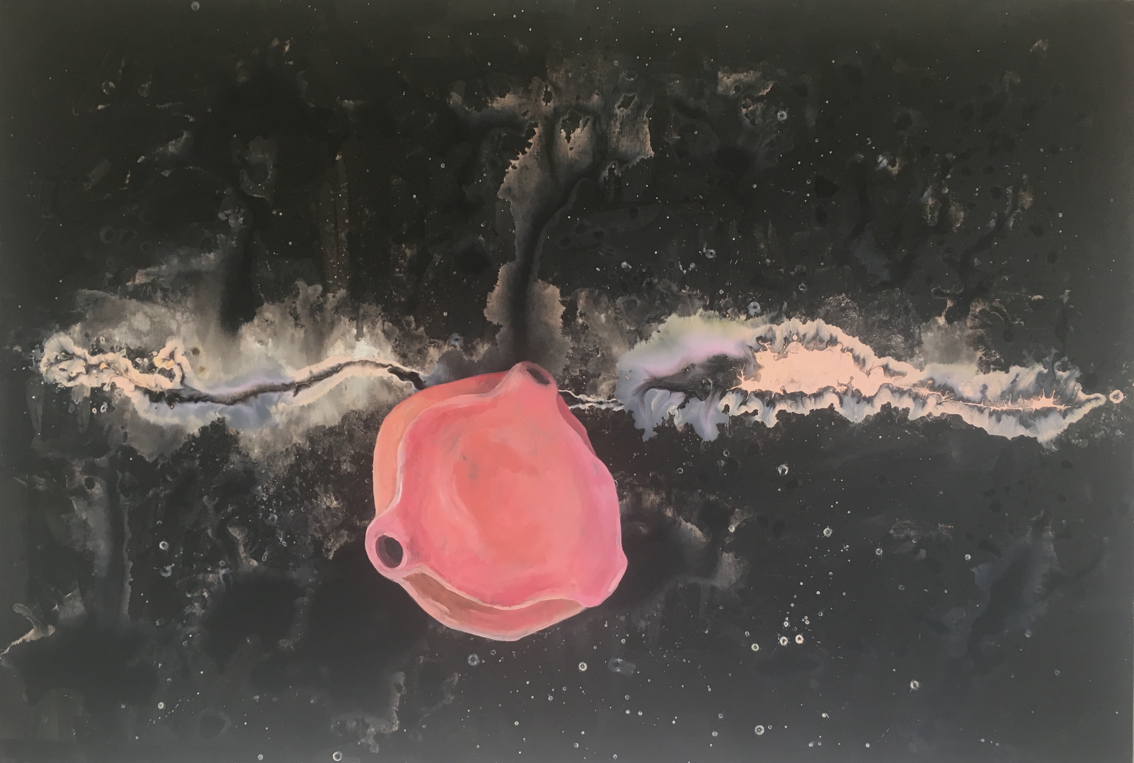 Pelod breze ( Betulaceae)1, akril na platnu, 110x 160 cm, 2017
