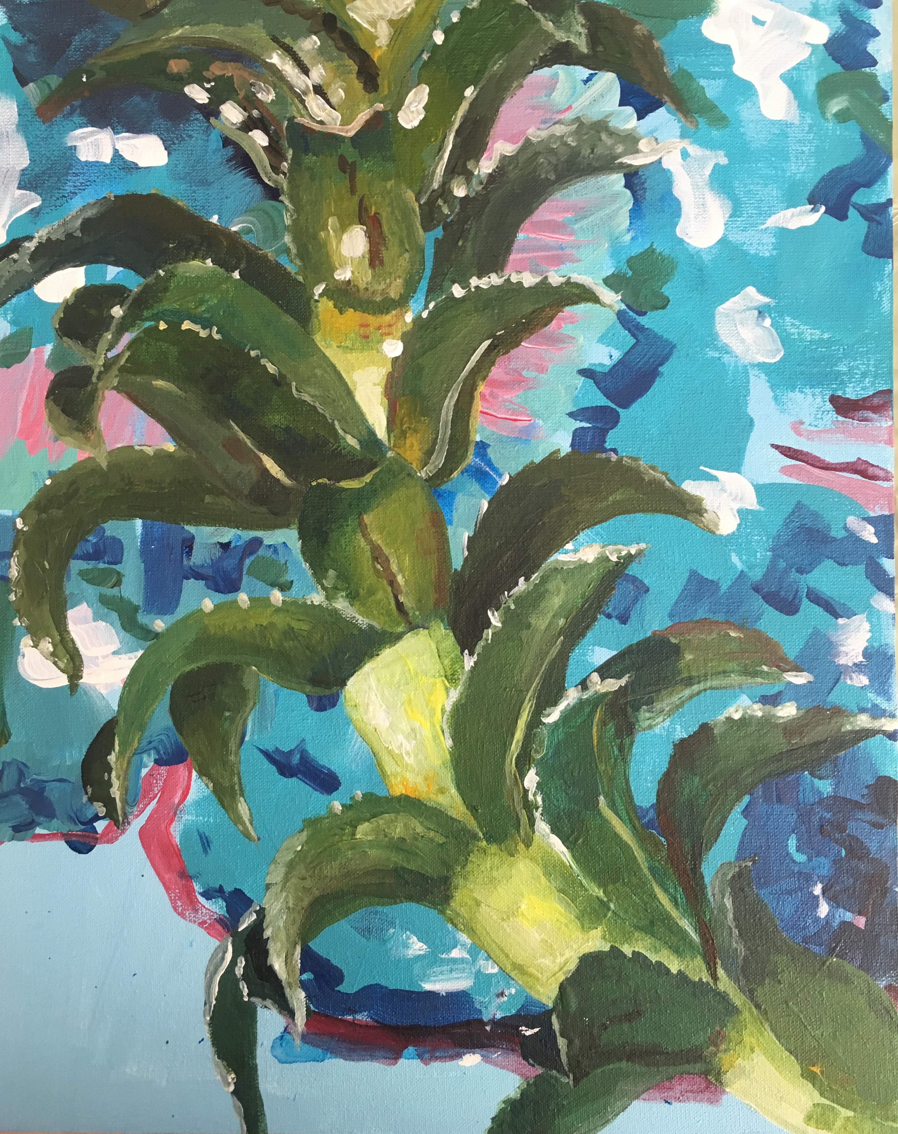 Steblo- rastlinska celica, 30 x 20 cm, gvaš, 2018