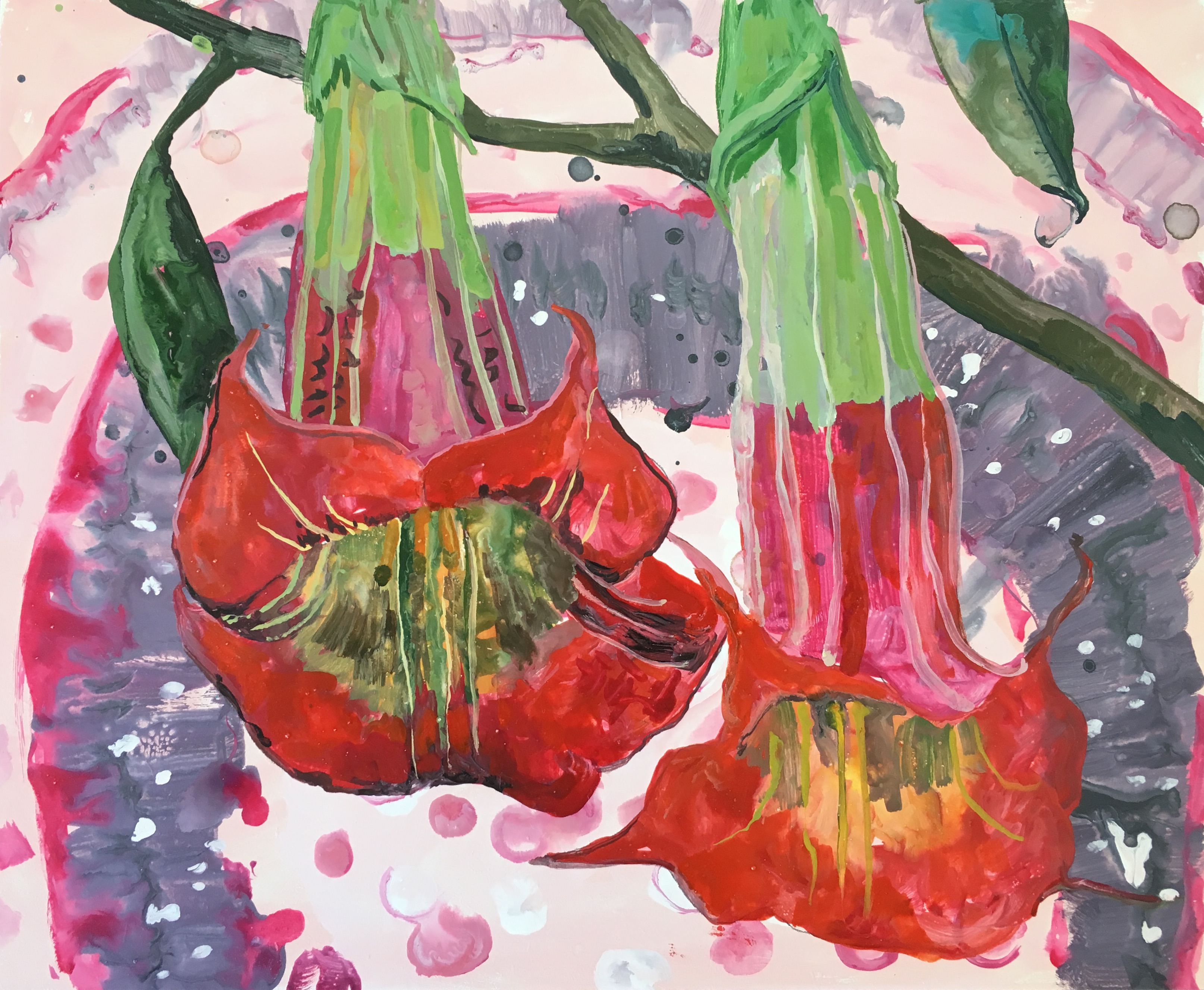 Datura, 24 x 19 cm, gvaš, 2018