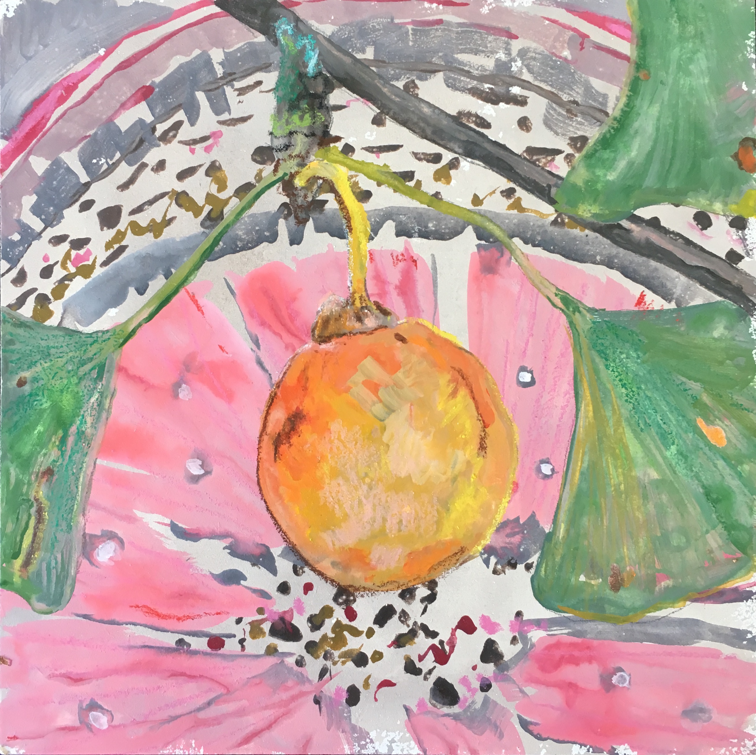 Ginko, 20 x 20 cm, gvaš, 2018