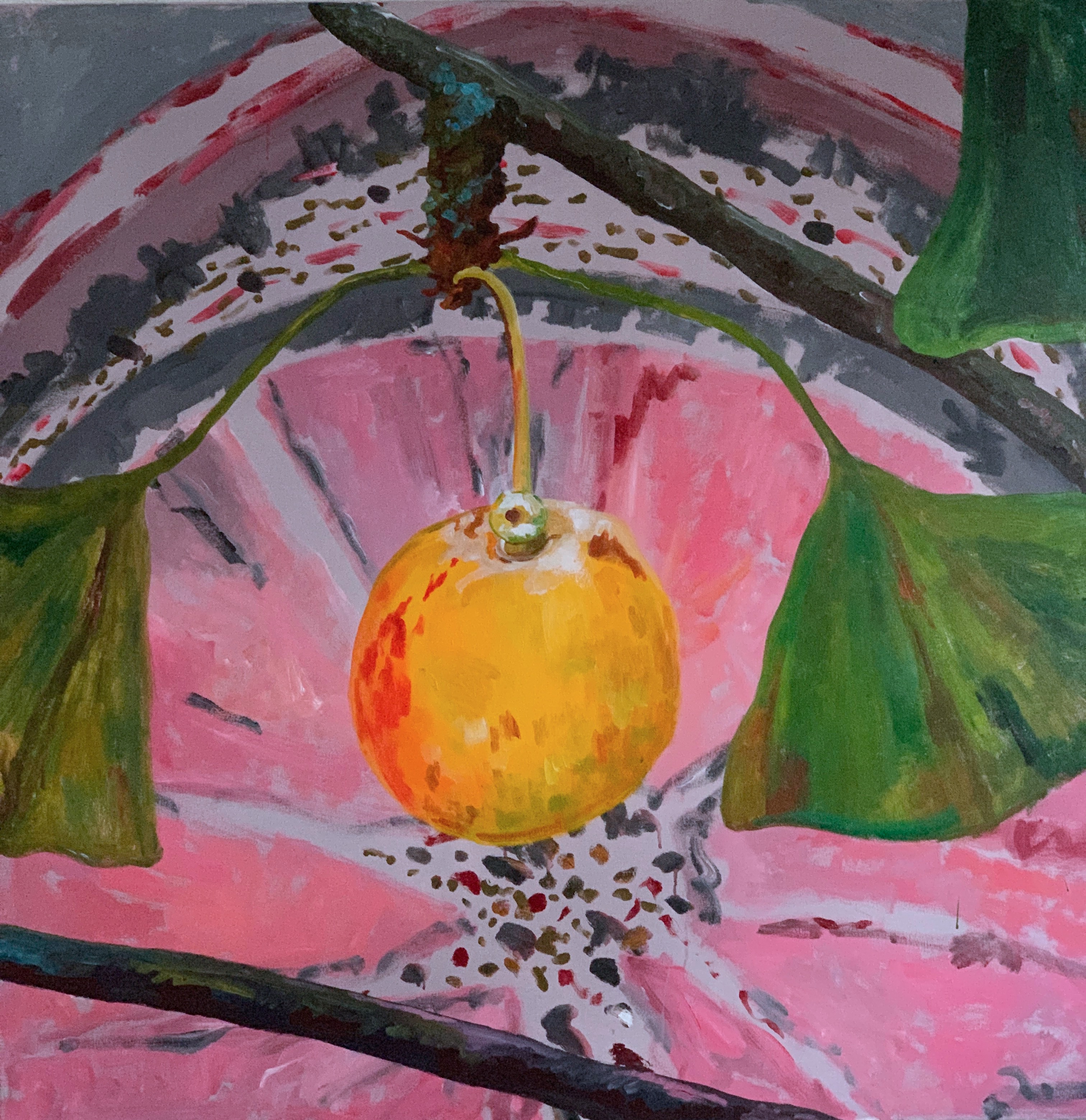 Ginko, 130 x 130 cm, akril na platnu, 2018